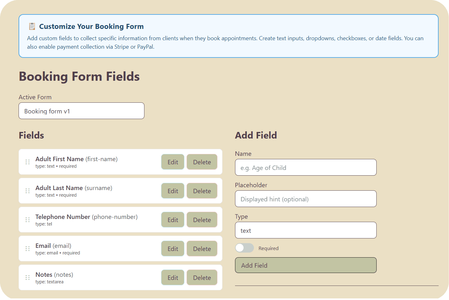 Kimshi booking feature editor screen
