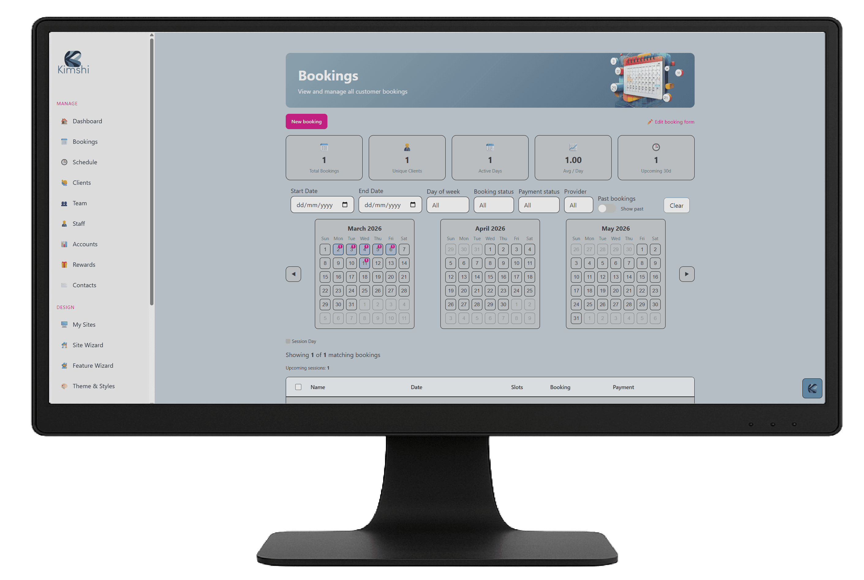 Course management dashboard for training providers